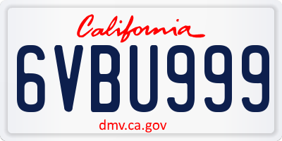 CA license plate 6VBU999