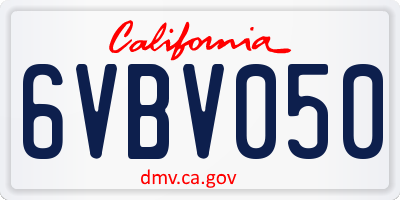 CA license plate 6VBV050