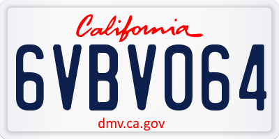 CA license plate 6VBV064