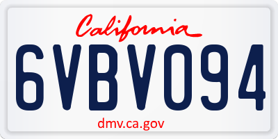 CA license plate 6VBV094