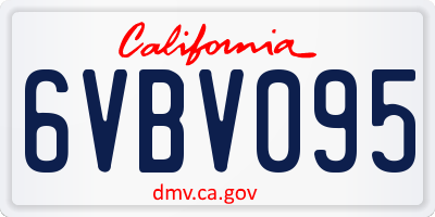 CA license plate 6VBV095