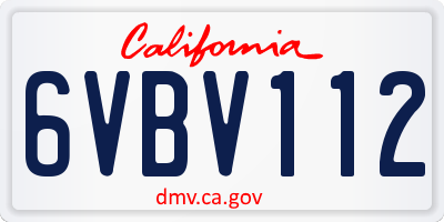 CA license plate 6VBV112