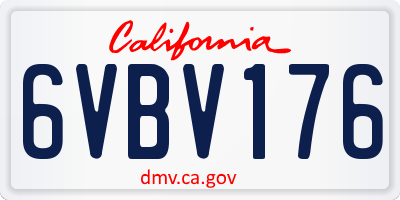 CA license plate 6VBV176