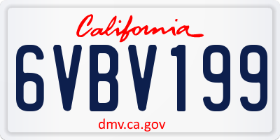 CA license plate 6VBV199
