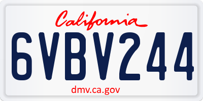 CA license plate 6VBV244