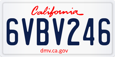 CA license plate 6VBV246