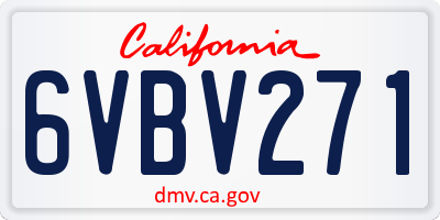 CA license plate 6VBV271