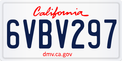 CA license plate 6VBV297