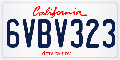 CA license plate 6VBV323