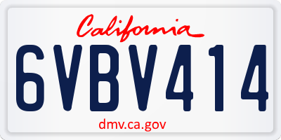 CA license plate 6VBV414