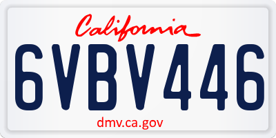 CA license plate 6VBV446
