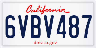 CA license plate 6VBV487