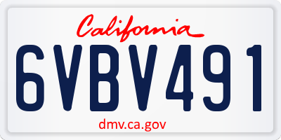 CA license plate 6VBV491