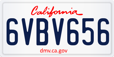 CA license plate 6VBV656