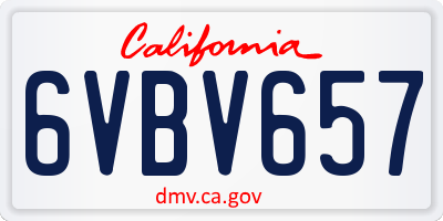 CA license plate 6VBV657