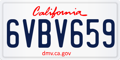 CA license plate 6VBV659
