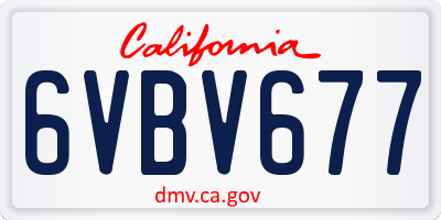 CA license plate 6VBV677