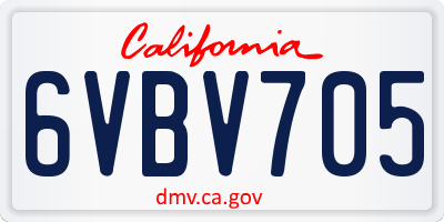 CA license plate 6VBV705
