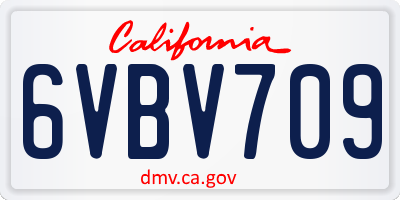CA license plate 6VBV709