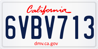 CA license plate 6VBV713