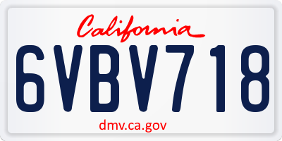 CA license plate 6VBV718