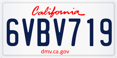 CA license plate 6VBV719
