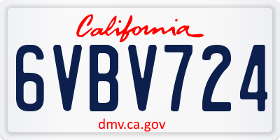 CA license plate 6VBV724