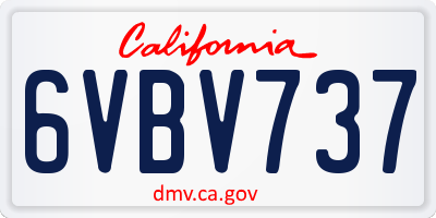 CA license plate 6VBV737
