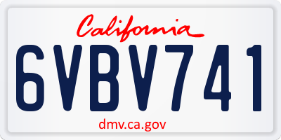CA license plate 6VBV741