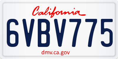 CA license plate 6VBV775