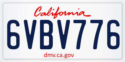 CA license plate 6VBV776