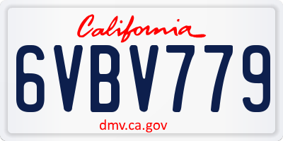 CA license plate 6VBV779
