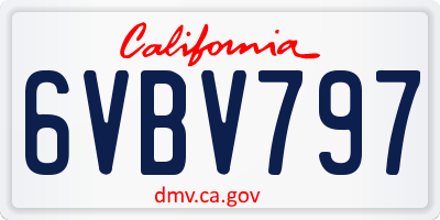 CA license plate 6VBV797