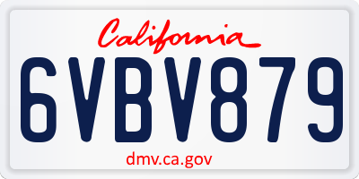 CA license plate 6VBV879
