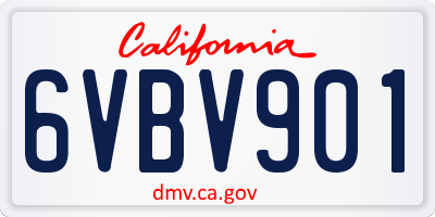CA license plate 6VBV901