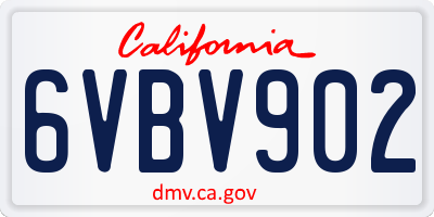 CA license plate 6VBV902