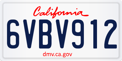 CA license plate 6VBV912