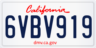 CA license plate 6VBV919