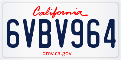 CA license plate 6VBV964