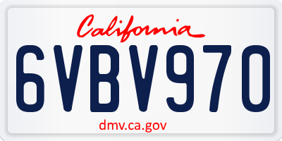 CA license plate 6VBV970