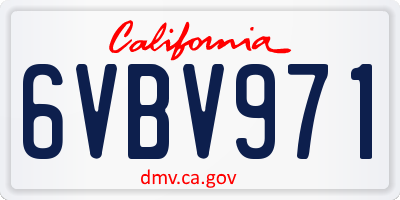 CA license plate 6VBV971