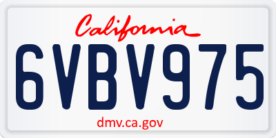 CA license plate 6VBV975