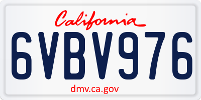 CA license plate 6VBV976