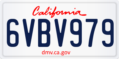CA license plate 6VBV979
