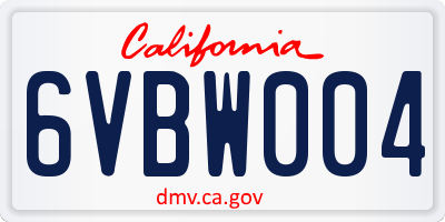 CA license plate 6VBW004