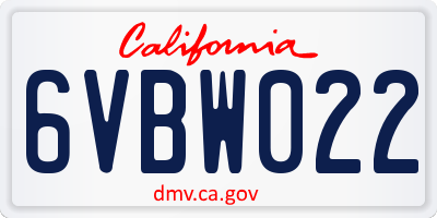 CA license plate 6VBW022