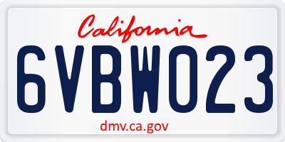 CA license plate 6VBW023