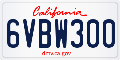 CA license plate 6VBW300