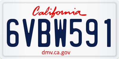 CA license plate 6VBW591