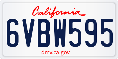 CA license plate 6VBW595